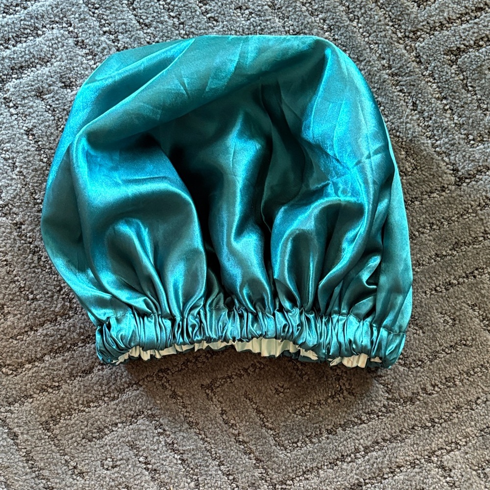 Teal Satin Bonnet